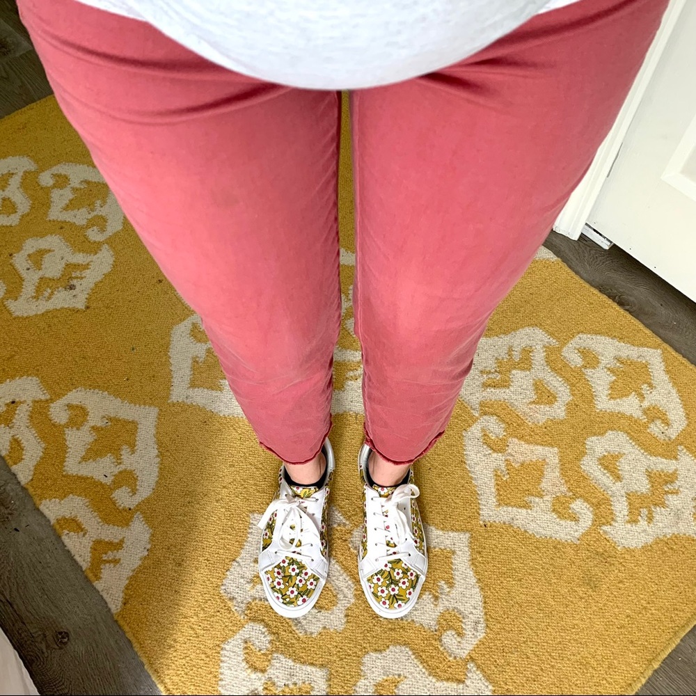 LOFT Maternity Frayed Slim Chinos | Shaded Rose | Size 6